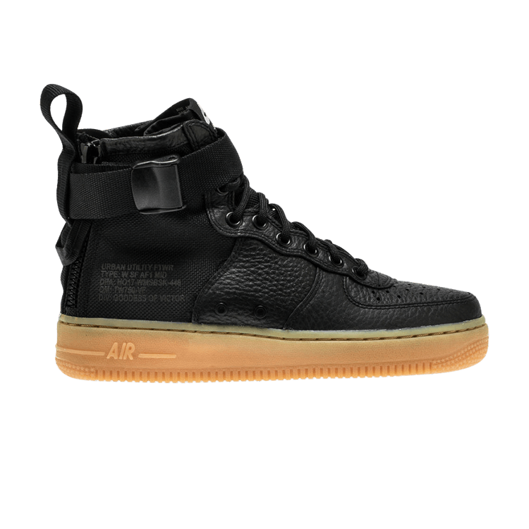 Nike Wmns SF Air Force 1 Mid 'Black Gum' — Black/Gum Light Brown