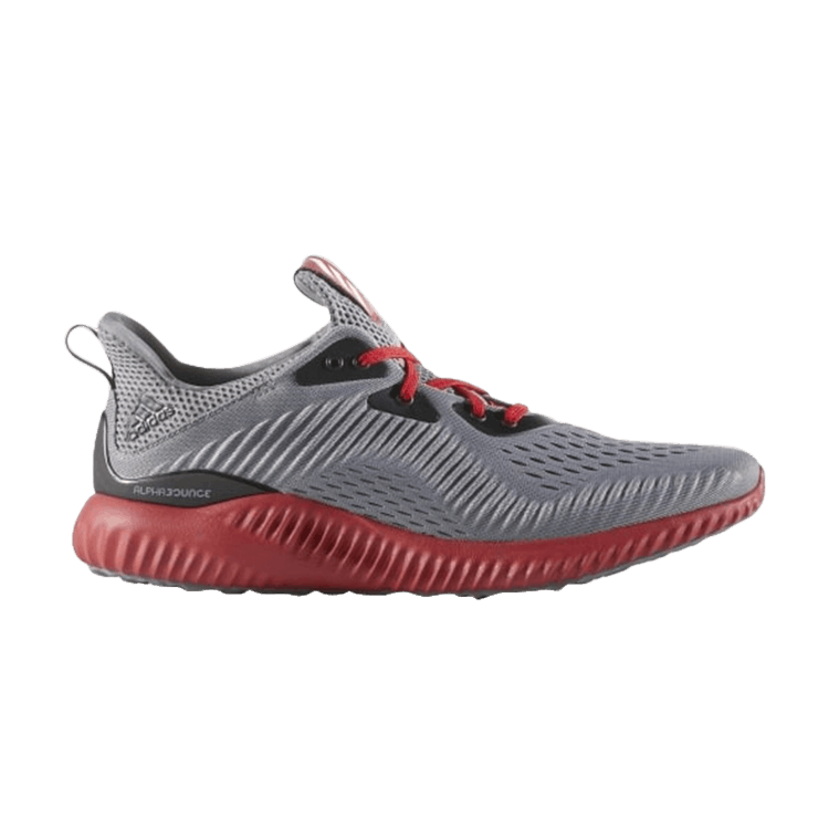 Adidas Alphabounce EM 'Grey Power Red' — Grey/Core Black/Power Red