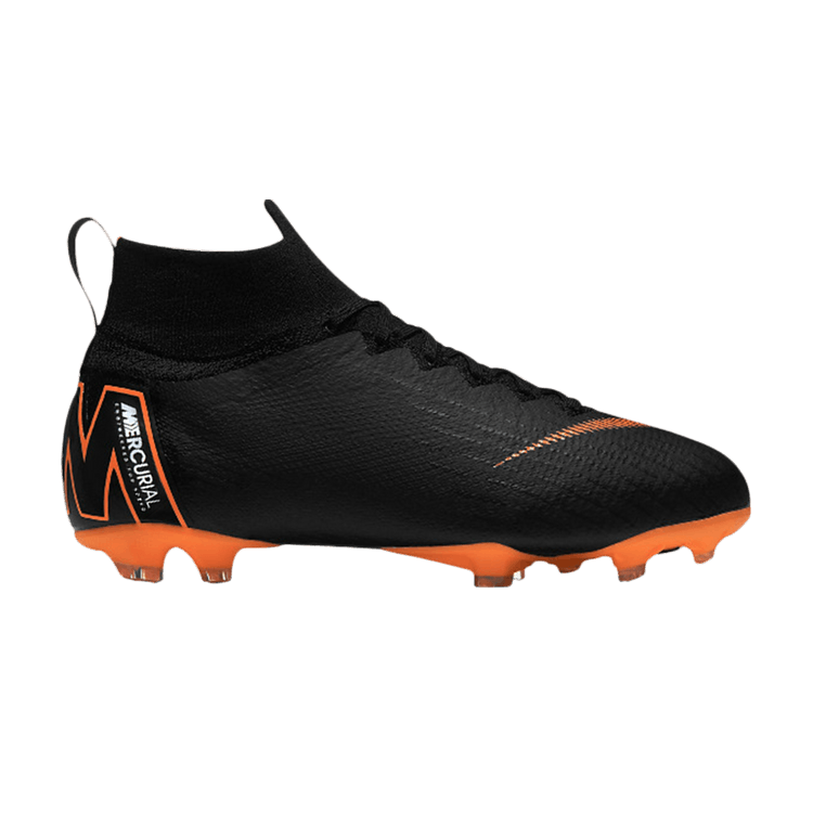 Nike Mercurial Superfly 6 Elite FG GS 'Black Total Orange' — Black/Total Orange-White