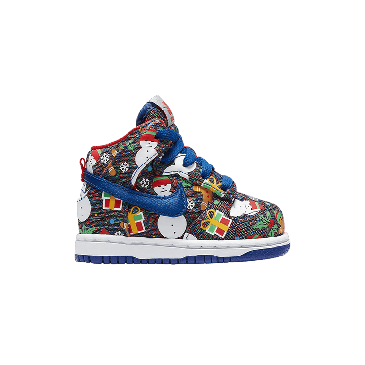 Nike Dunk High QS TD 'Ugly Christmas Sweater' 2017 — Blue Ribbon/Blue Ribbon-Atom Red