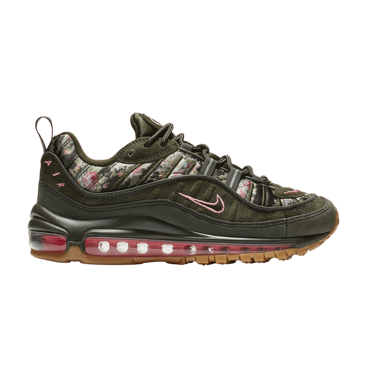 Nike Wmns Air Max 98 'Floral Camo' — Sequoia/Metallic Black-Sunset Pulse-Gum Light Brown