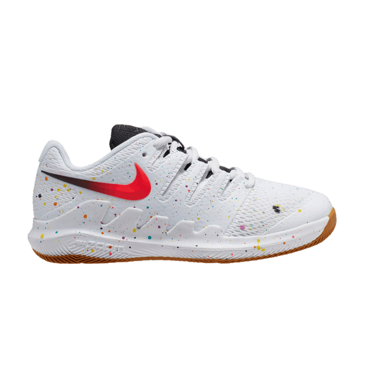 Nike Court Vapor X GS 'Splatter Paint' — White/Oracle Aqua/Off Noir/Laser Crimson