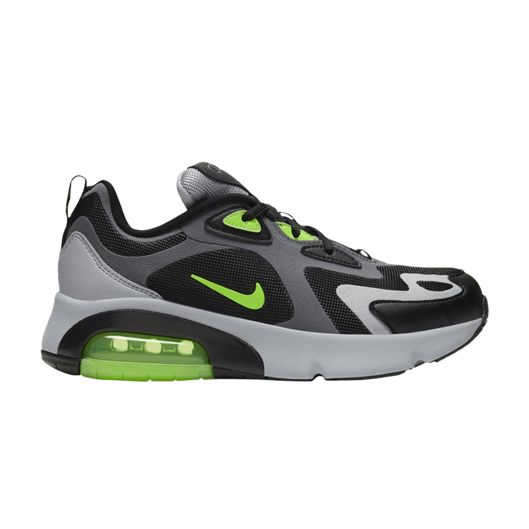 Nike Air Max 200 GS 'Grey Electric Green' — Dark Grey/Black/Wolf Grey/Electric Green