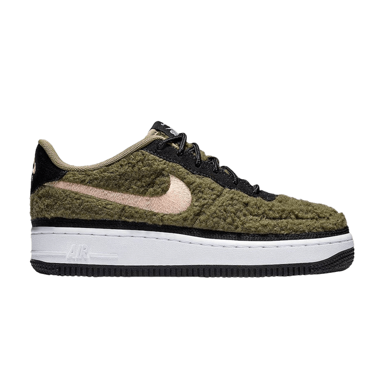 Nike Air Force 1 Low GS 'Shearling' — Olive Canvas/Black-Crimson Tint