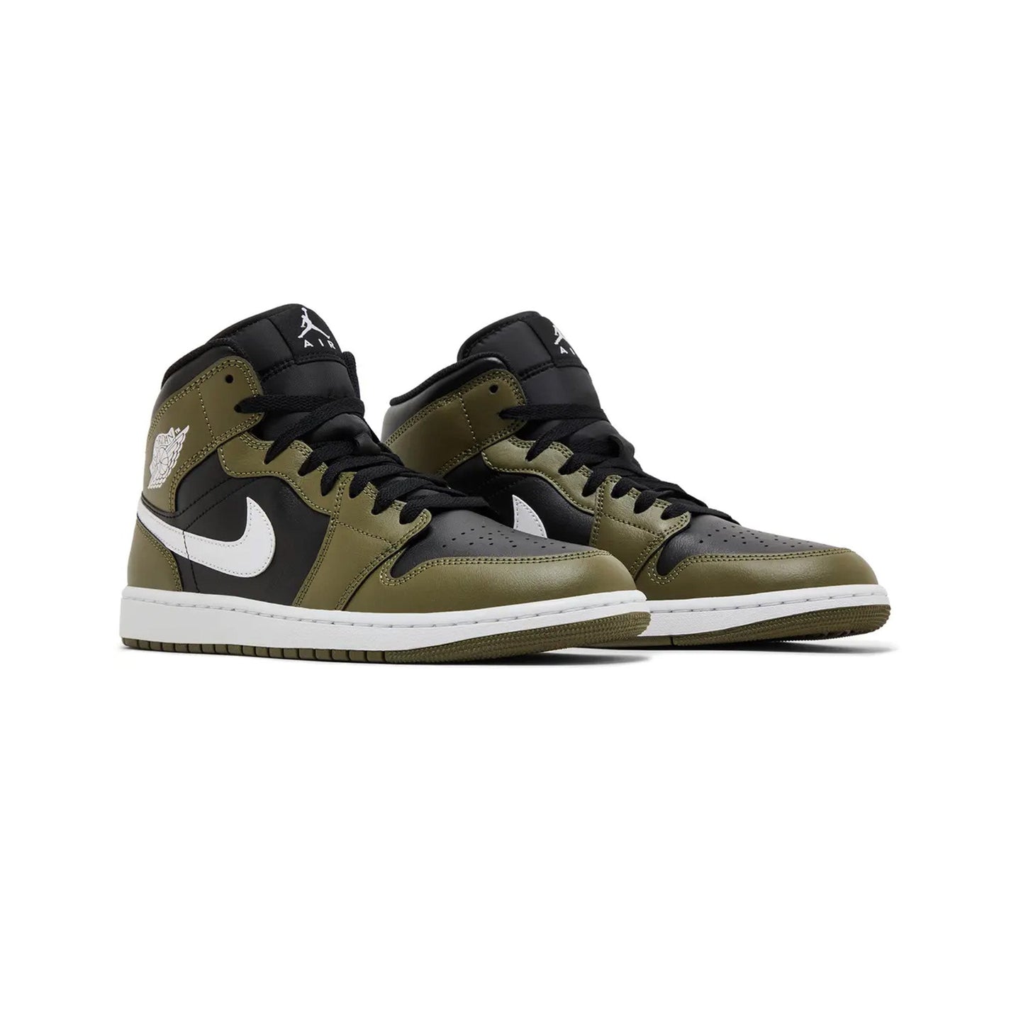 Air Jordan 1 Mid 'Black White Olive' (2024)