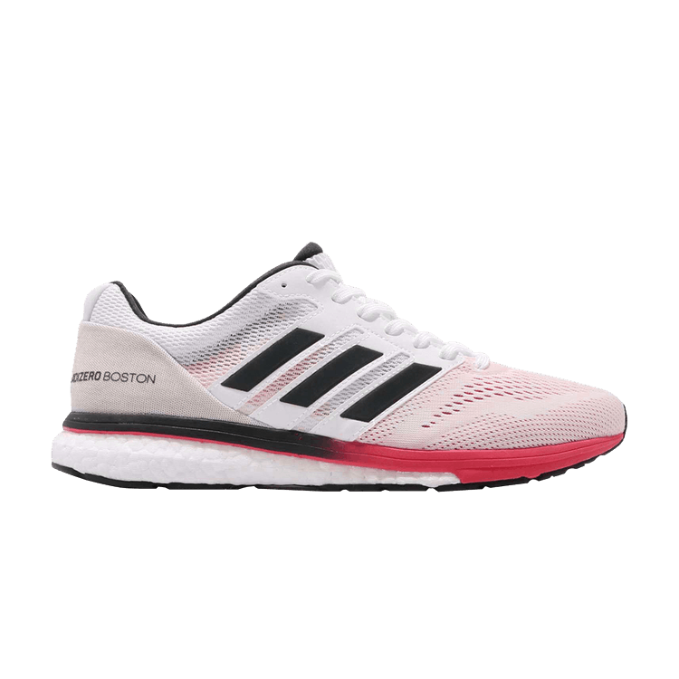 Adidas Adizero Boston 7 'Shock Red' — Cloud White/Carbon/Shock Red