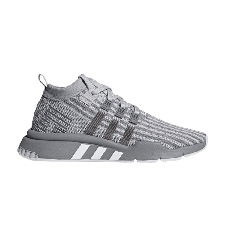 Adidas EQT Support Mid ADV Primeknit 'Grey' — Grey Two/Grey Three/Solar Yellow