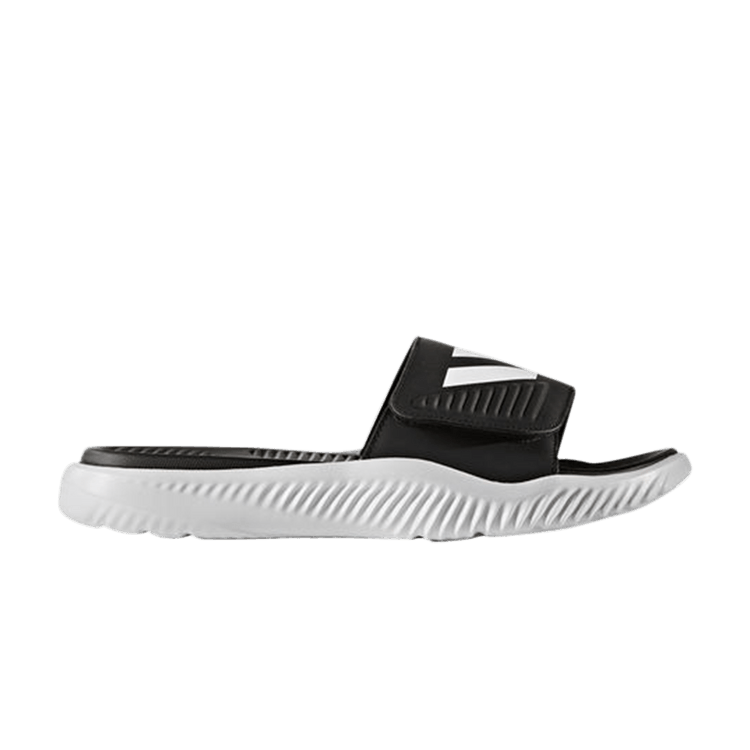 Adidas Alphabounce Slides — White/Black/White