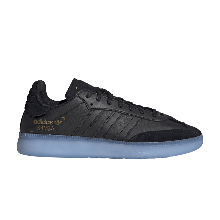 Adidas Samba RM 'Black Shock Cyan' — Core Black/Shock Cyan/Gold Metallic