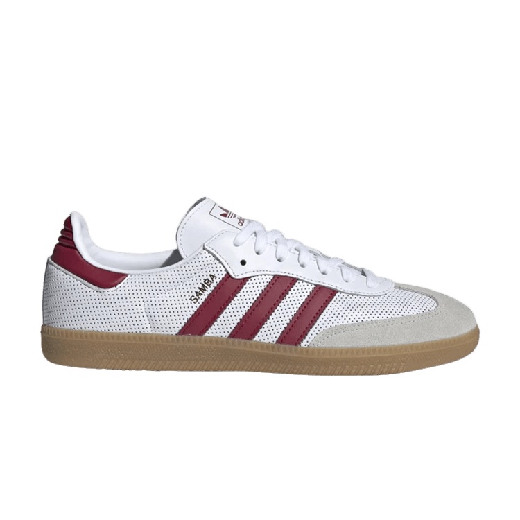 Adidas Samba OG 'White Collegiate Burgundy' — Cloud White/Collegiate Burgundy/Grey One
