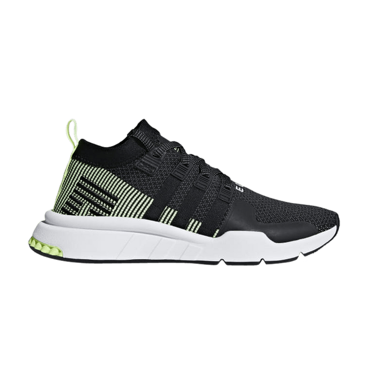 Adidas EQT Support Mid ADV Primeknit 'Black Solar Yellow' — Core Black/Core Black/Carbon