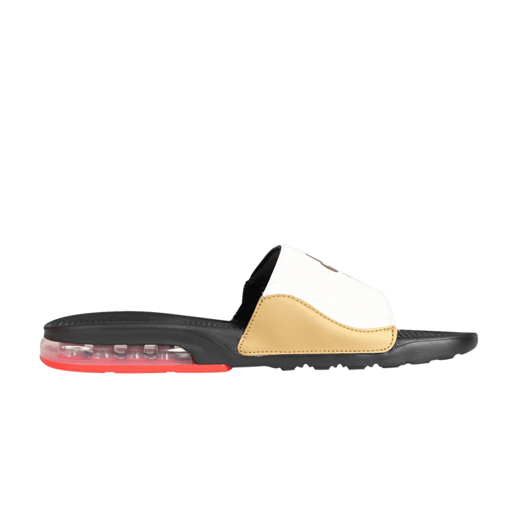 Nike Air Max Camden Slide 'Spades' — Black/Summit White/Chile Red/Metallic Gold