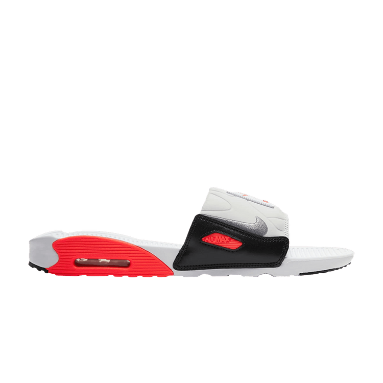 Nike Air Max 90 Slide 'Infrared' — White/Infrared 23/Pure Platinum/Particle Grey