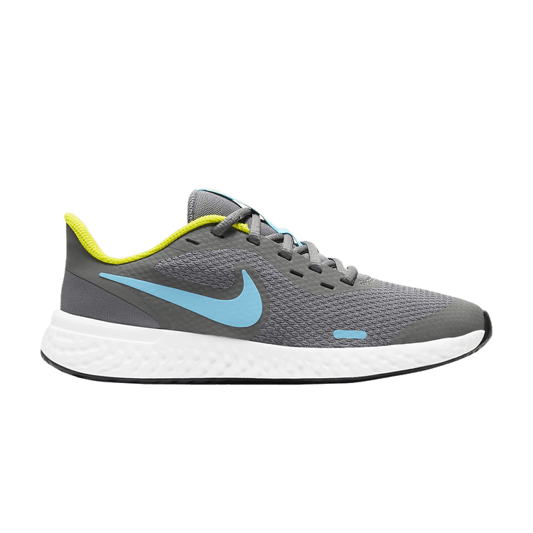 Nike Revolution 5 GS 'Smoke Grey Chlorine Blue' — Smoke Grey/High Voltage/White/Chlorine Blue