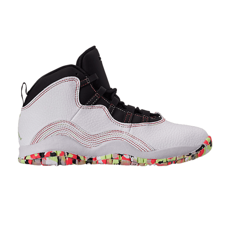 Air Jordan 10 Retro SE PS 'Ember Glow' — White/Barely Volt-Black-Ember Glow