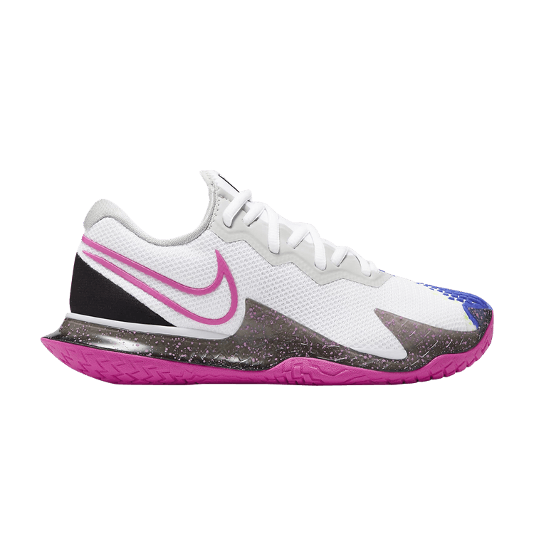 Nike Wmns Court Air Zoom Vapor Cage 4 'Paint Splatter' — White/Sapphire/Hot Lime/Laser Fuchsia