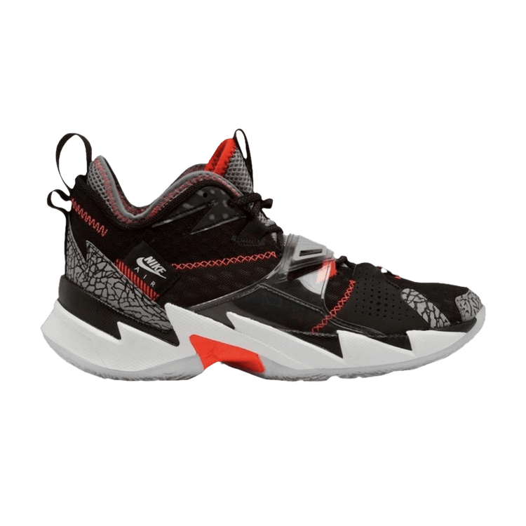 Air Jordan Why Not Zer0.3 'Black Cement' — Black/Bright Crimson/Cement Grey/White