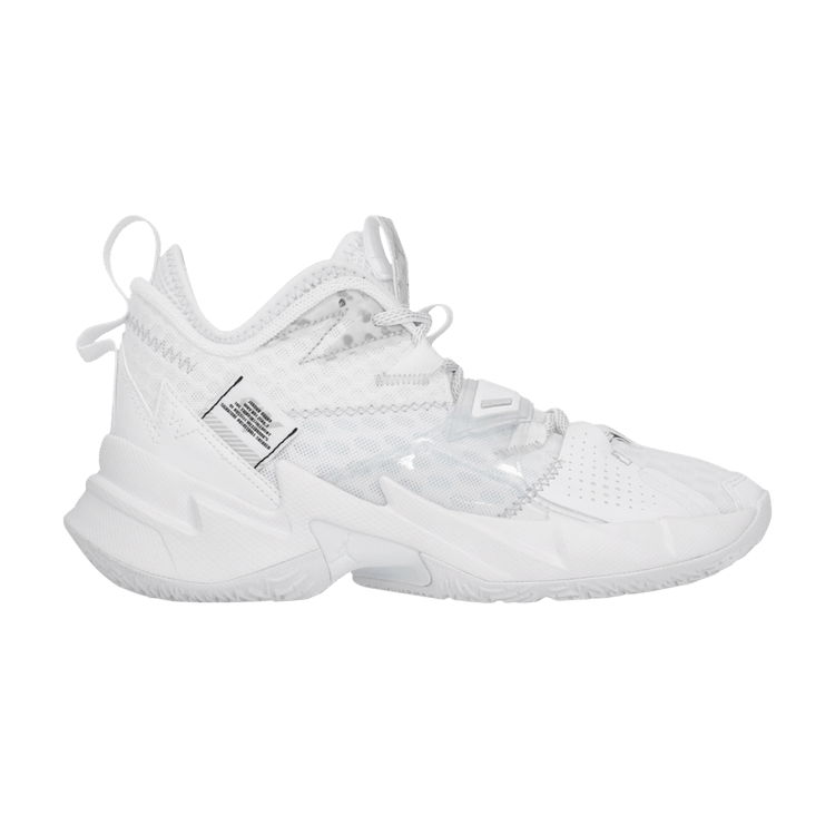 Air Jordan Why Not Zer0.3 GS 'Triple White' — White/Metallic Silver/White/Black