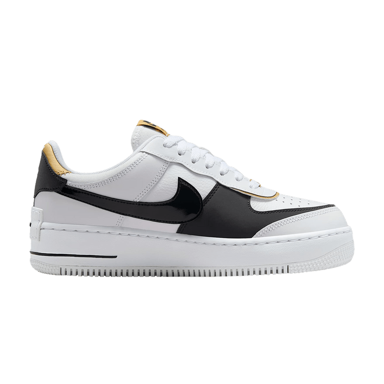 Nike Wmns Air Force 1 Shadow 'White Black Metallic Gold' — White/Black/Metallic Gold