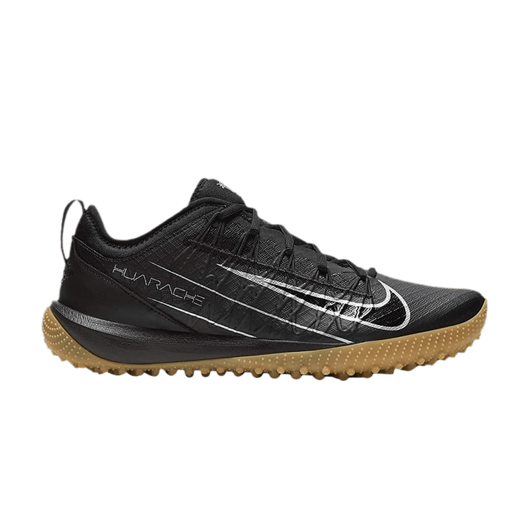 Nike Alpha Huarache 7 Pro TF LAX 'Black Gum' — Black/Black/Metallic Silver