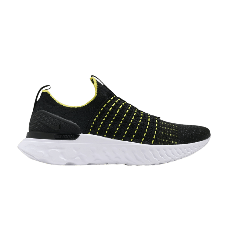 Nike React Phantom Run Flyknit 2 'Black Sonic Yellow' — Black/Sonic Yellow/White/Black