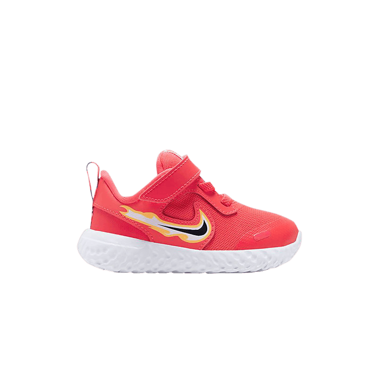 Nike Revolution 5 TD 'Fiery Swoosh' — Laser Crimson/Opti Yellow/Laser Orange/Dark Smoke Grey