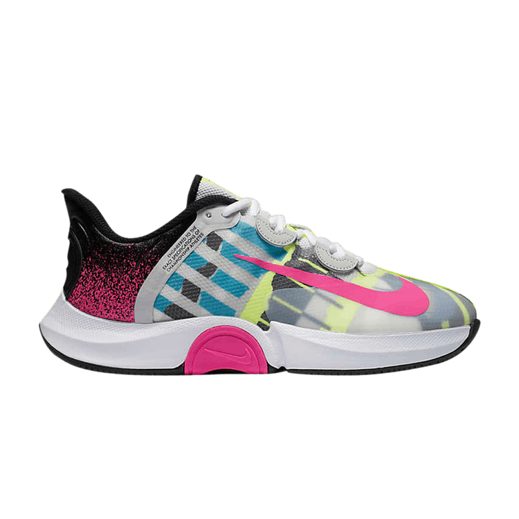 Wmns NikeCourt Air Zoom GP Turbo '30 Years of Challenge Court' — White/Sapphire/Hot Lime/Laser Fuchsia