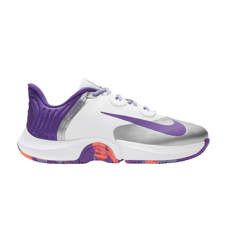 Wmns NikeCourt Air Zoom GP 'Purple Pulse Camo' — White/Bright Mango/Purple Pulse/Wild Berry