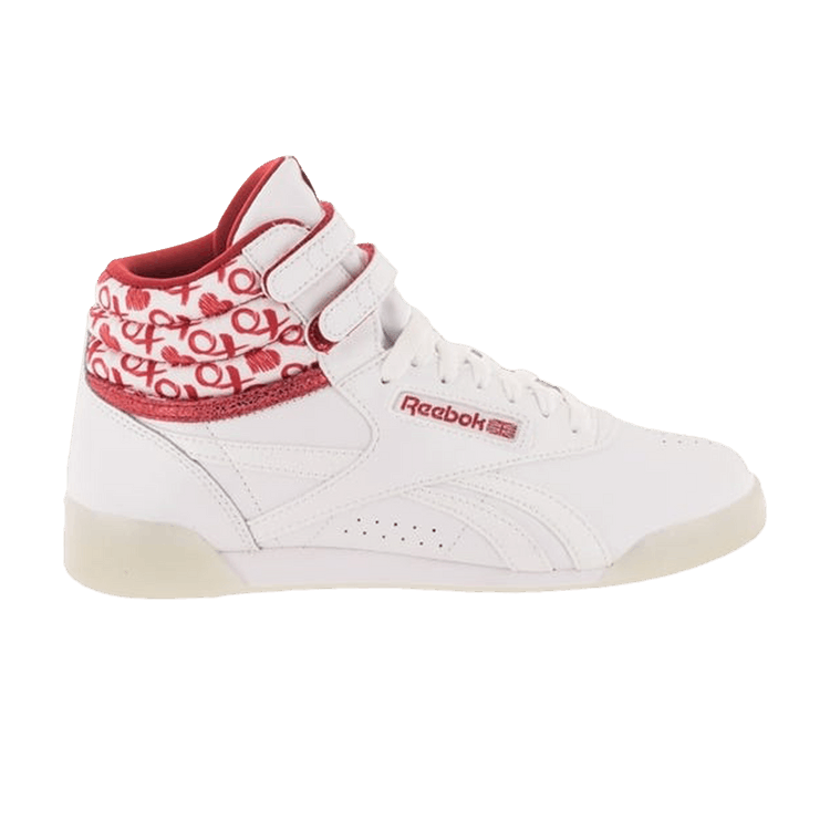Reebok Freestyle Hi Kids 'Hearts' — White/Red