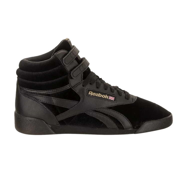 Reebok Freestyle High Big Kid 'Velvet - Black Gold' — Black/Gold
