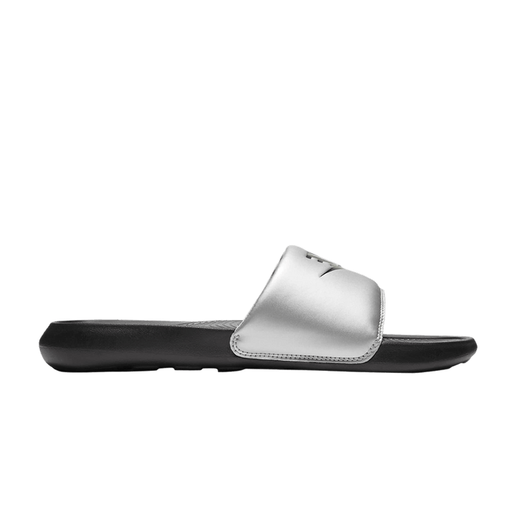Nike Wmns Victori One Slide 'Black Metallic Silver' — Black/Metallic Silver/Black