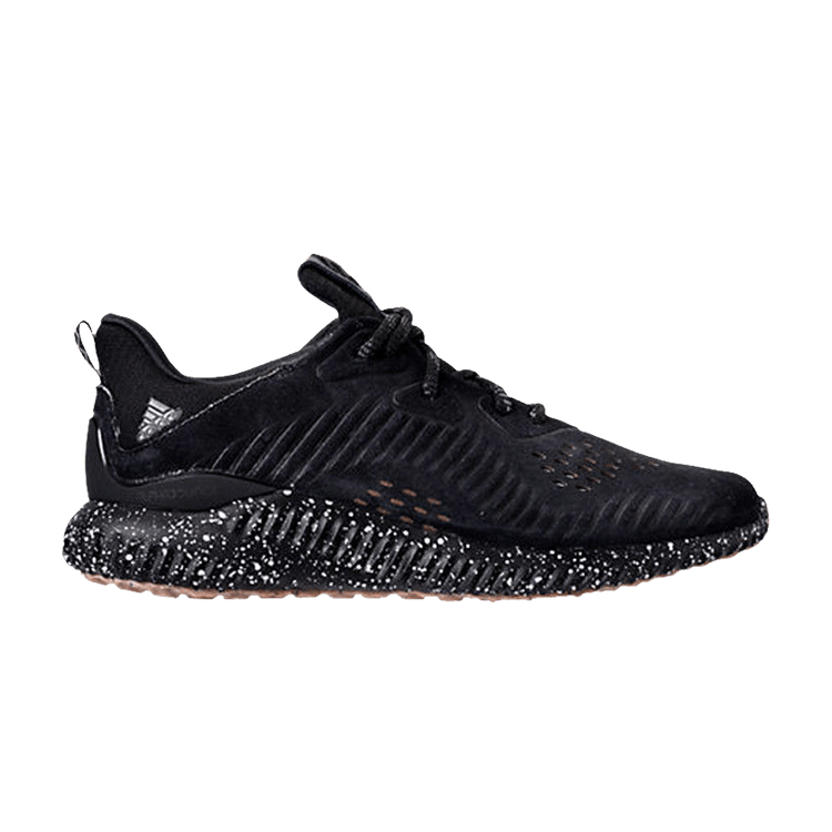 Adidas Alphabounce Leather 'Core Black' — Core Black/Silver Metallic/Cloud White