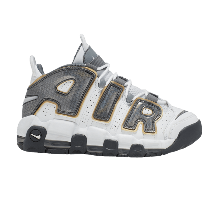 Nike Air More Uptempo GS 'Snakeskin' — White/Anthracite/Metallic Gold