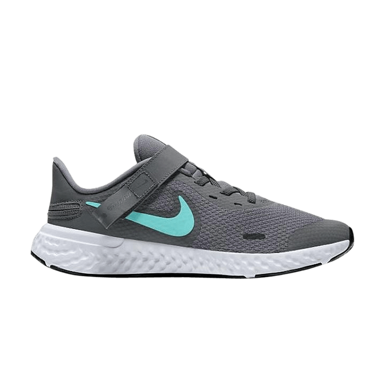 Nike Revolution 5 FlyEase 4E Wide GS 'Gunsmoke Aurora Green' — Gunsmoke/Aurora Green