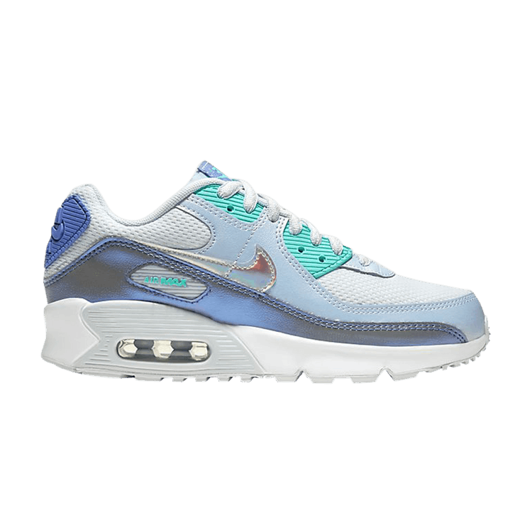 Nike Air Max 90 FP GS 'White Aura' — Aura/Sapphire/Aurora/White