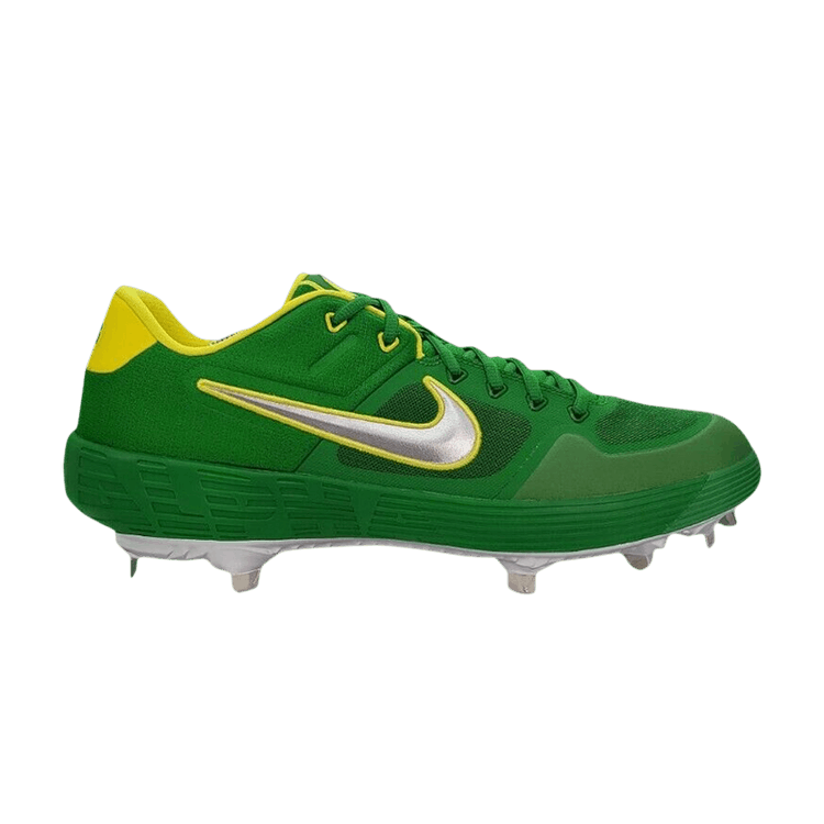 Nike Alpha Huarache Elite 2 Low 'Oregon Fighting Ducks' PE — Green/Yellow/Metallic Silver