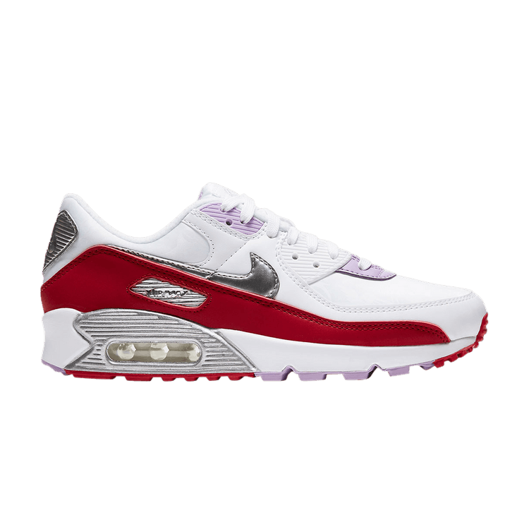 Nike Wmns Air Max 90 'Chinese New Year' — White/Team Red/Metallic Silver