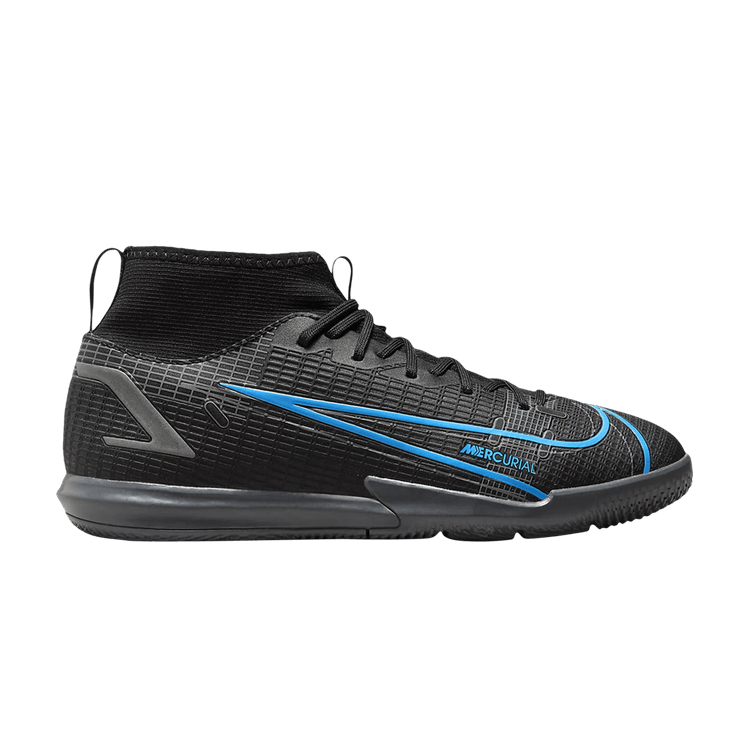 Nike Mercurial Superfly 8 Academy IC GS 'Black Photo Blue' — Black/Iron Grey/Black