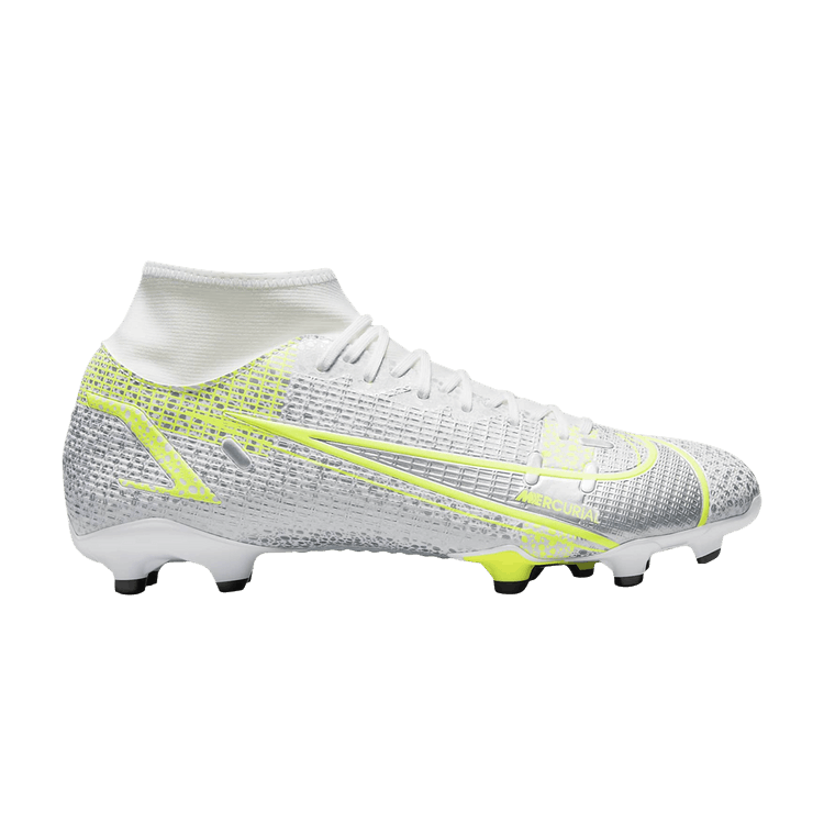 Nike Mercurial Superfly 8 Academy MG 'Metallic Silver Volt' — White/Metallic Silver/Volt/Black