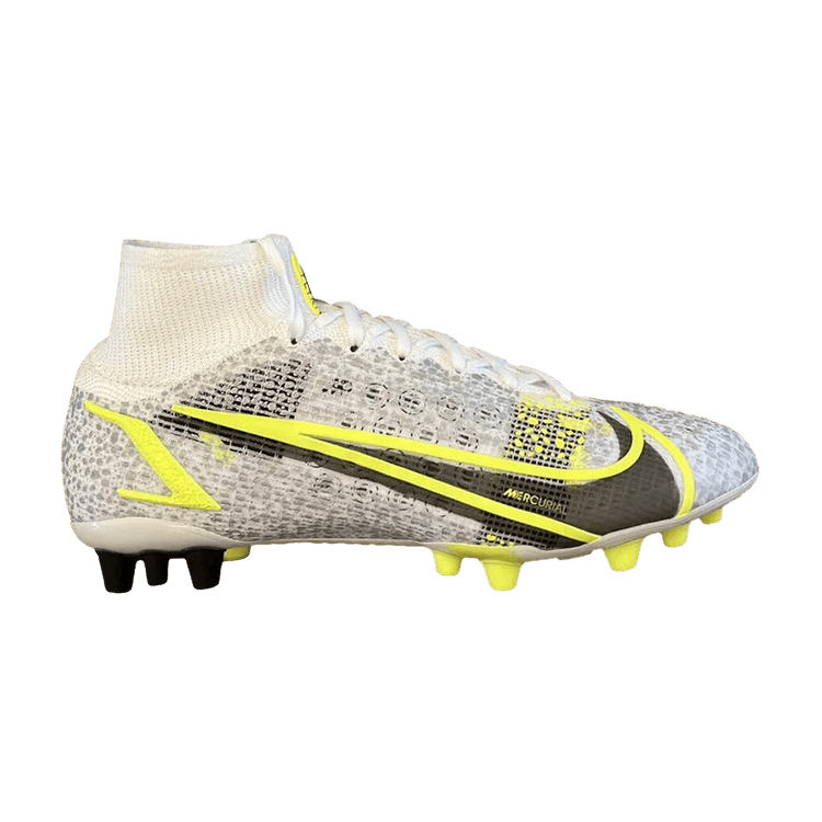 Nike Mercurial Superfly 8 Elite AG 'Safari Pack' — White/Black/Metallic Silver