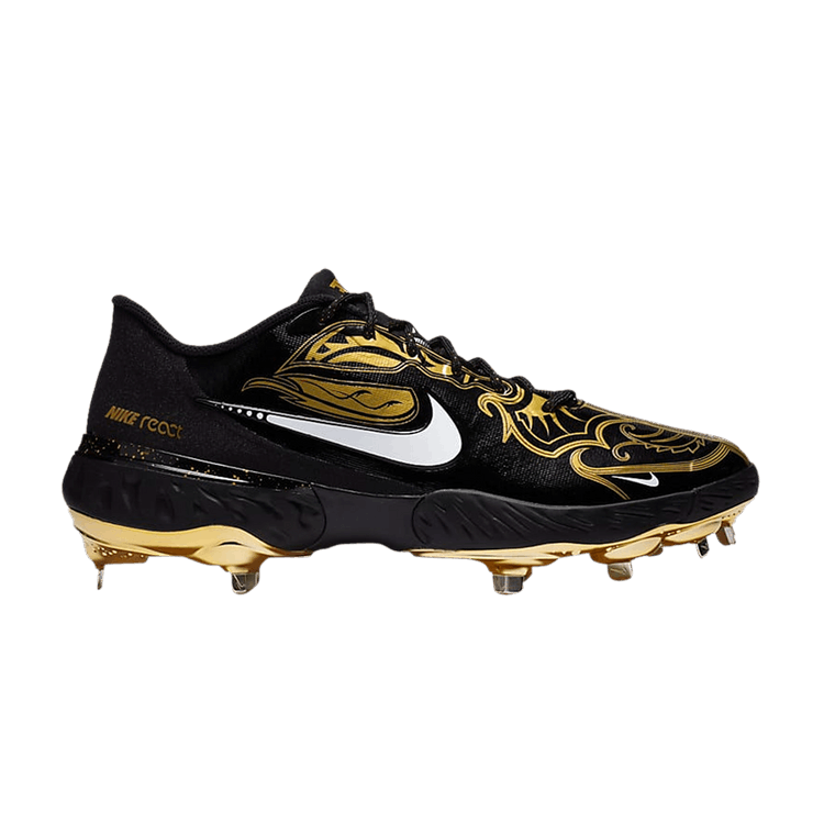 Nike Alpha Huarache Elite 3 Low Premium 'Black Metallic Vivid Gold' — Black/Metallic Vivid Gold/White
