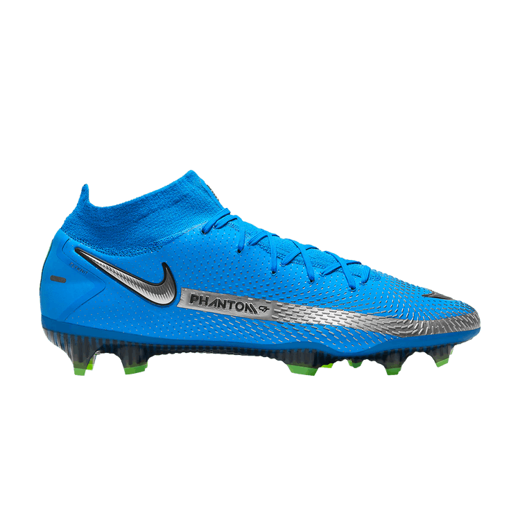 Nike Phantom GT Elite DF FG 'Photo Blue Metallic Silver' — Photo Blue/Rage Green/Metallic Silver