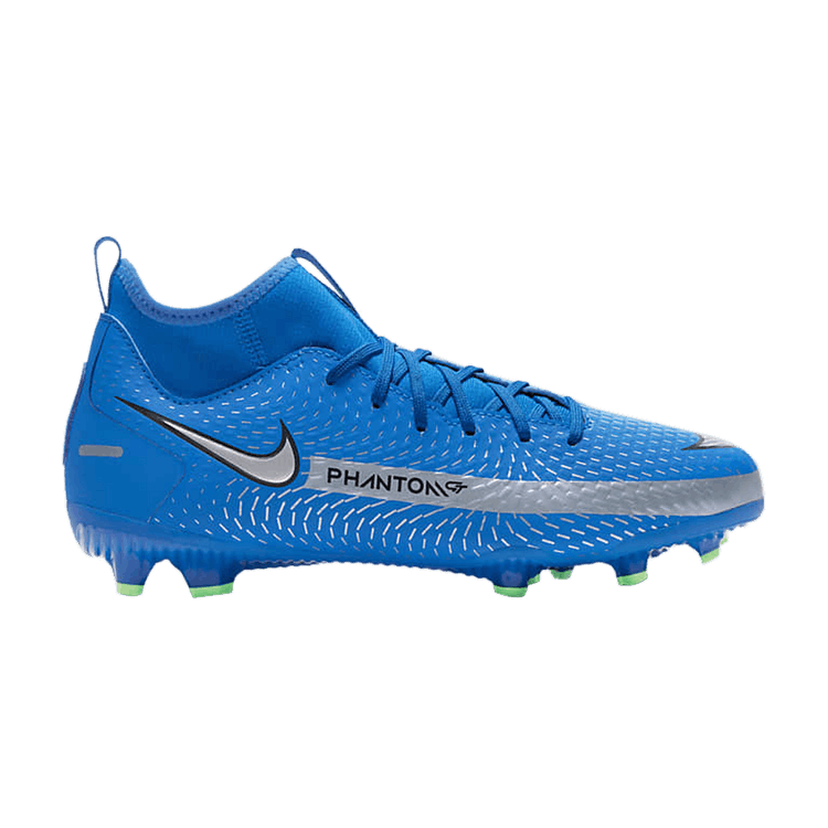 Nike Phantom GT Academy DF MG GS 'Photo Blue Metallic Silver' — Photo Blue/Rage Green/Metallic Silver