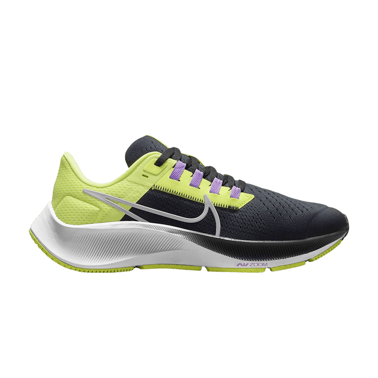 Nike Air Zoom Pegasus 38 GS 'Dark Smoke Grey Light Lemon Twist' — Particle Grey/Midnight Navy/Orange/White