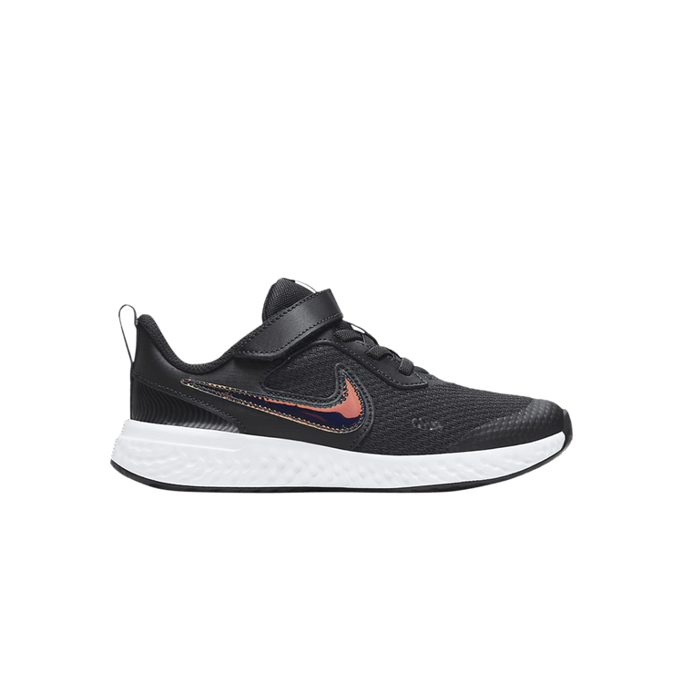 Nike Revolution 5 SE Power PS 'Black Iridescent Swoosh' — Off Noir/Red Plum/White/Multi-Color