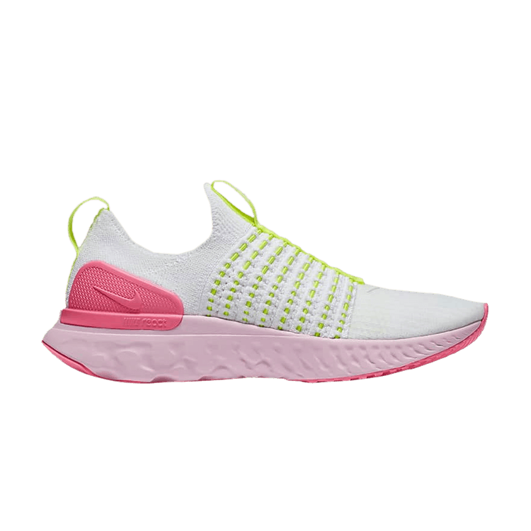 Nike Wmns React Phantom Run Flyknit 2 'White Volt Pink Glow' — White/Volt/Pink Glow/White