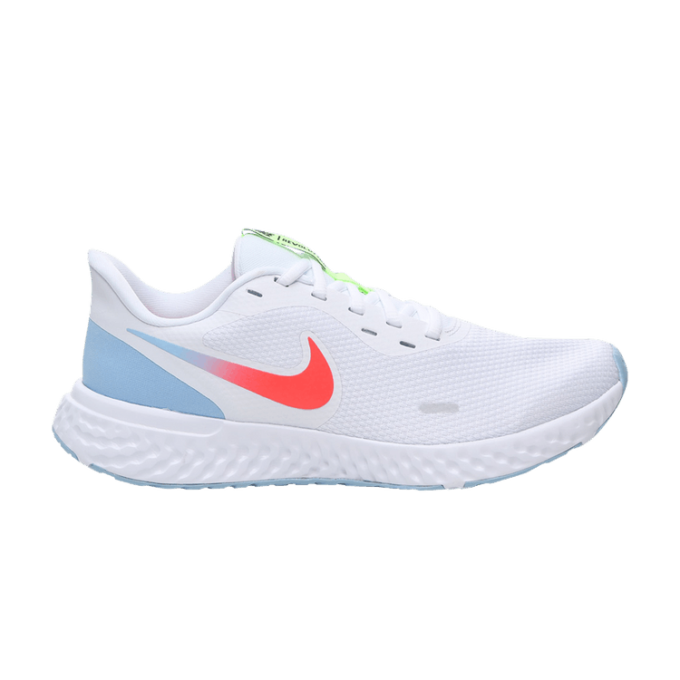 Nike Wmns Revolution 5 'White Laser Crimson Blue' — White/Laser Crimson