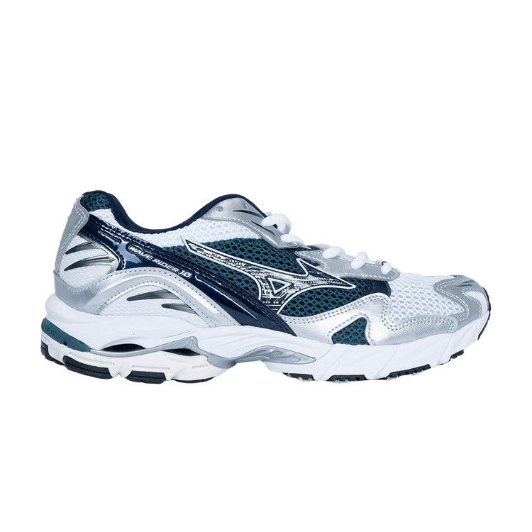 Mizuno Wave Rider 10 'White Green' — White/Green