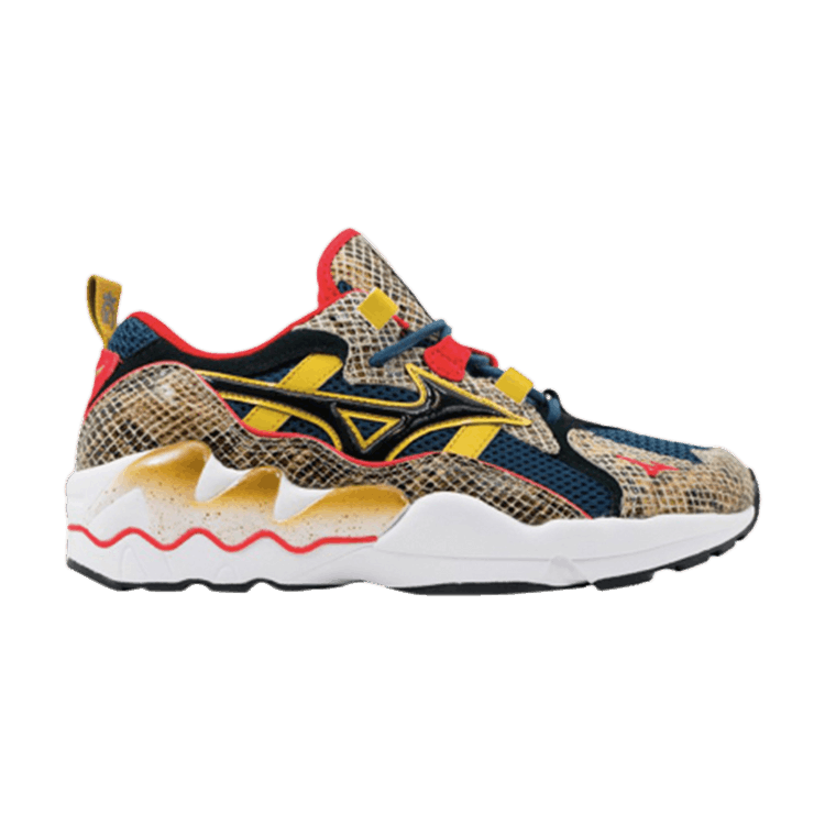 Mizuno 24 Kilates x Wave Rider 1 'King Cobra' — Navy/Red/Gold/White