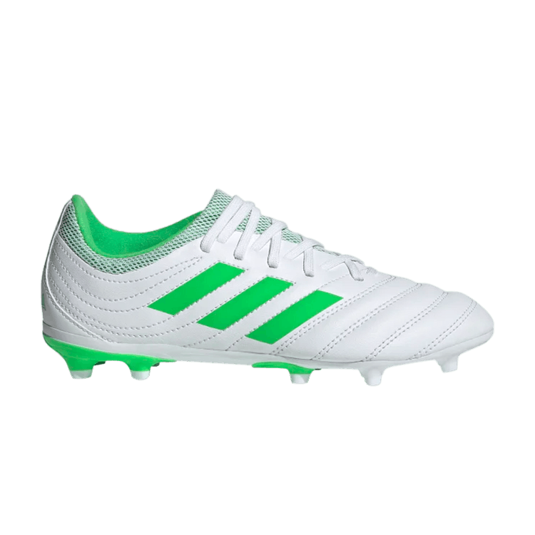 Adidas Copa 19.3 FG J 'White Solar Lime' — Cloud White/Solar Lime/Cloud White